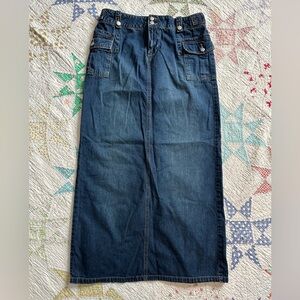 Old Navy Denim Cargo Maxi Skirt Sz 6